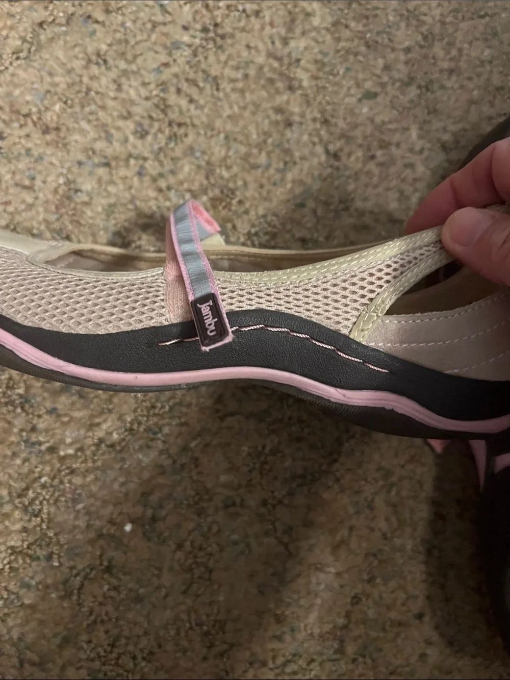Jambu Beige and Light Pink Mary Jane Flats
